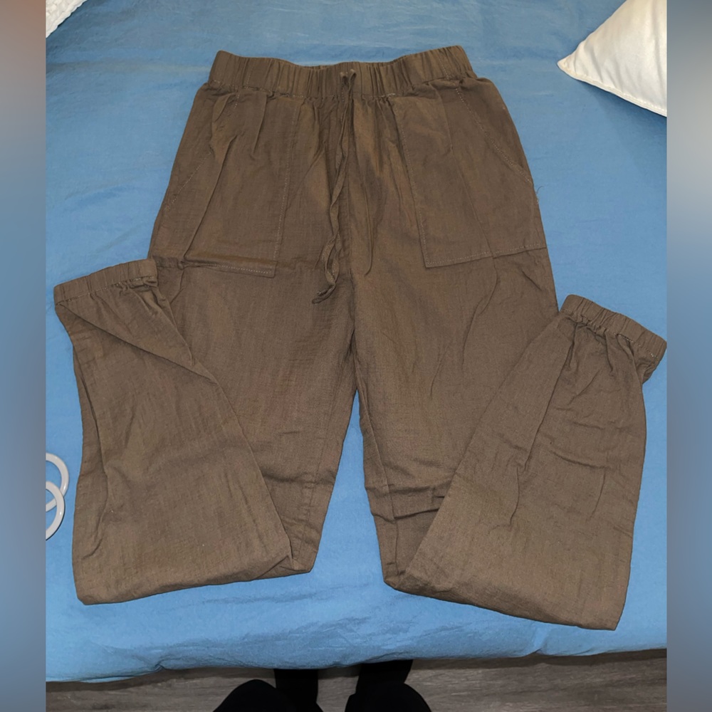 Army Green Loose Fit Pants